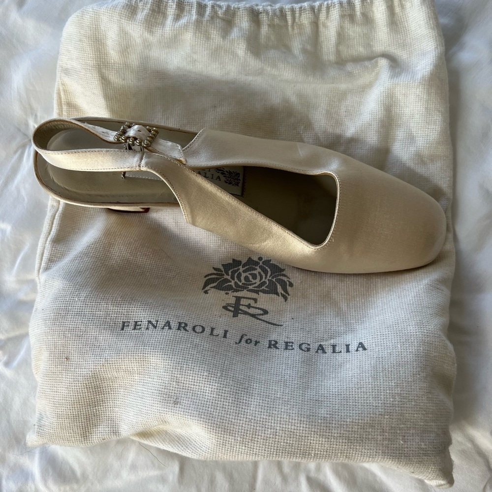 Fenaroli for Regalia cream satin shoes. Worn twice.